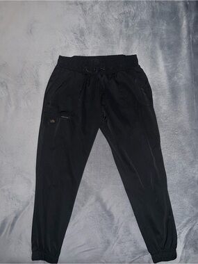 healing hands Black Elastic-Waist Jogger Pants with Cuffed Ankles